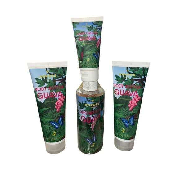 Korres 4 piece limited edition Guava lotion shower gel hand cream new - Picture 2 of 4